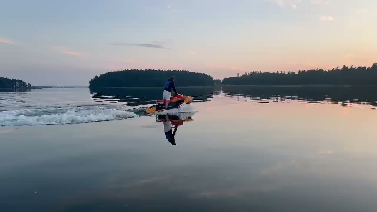 The Finnish lake in the last light of the day